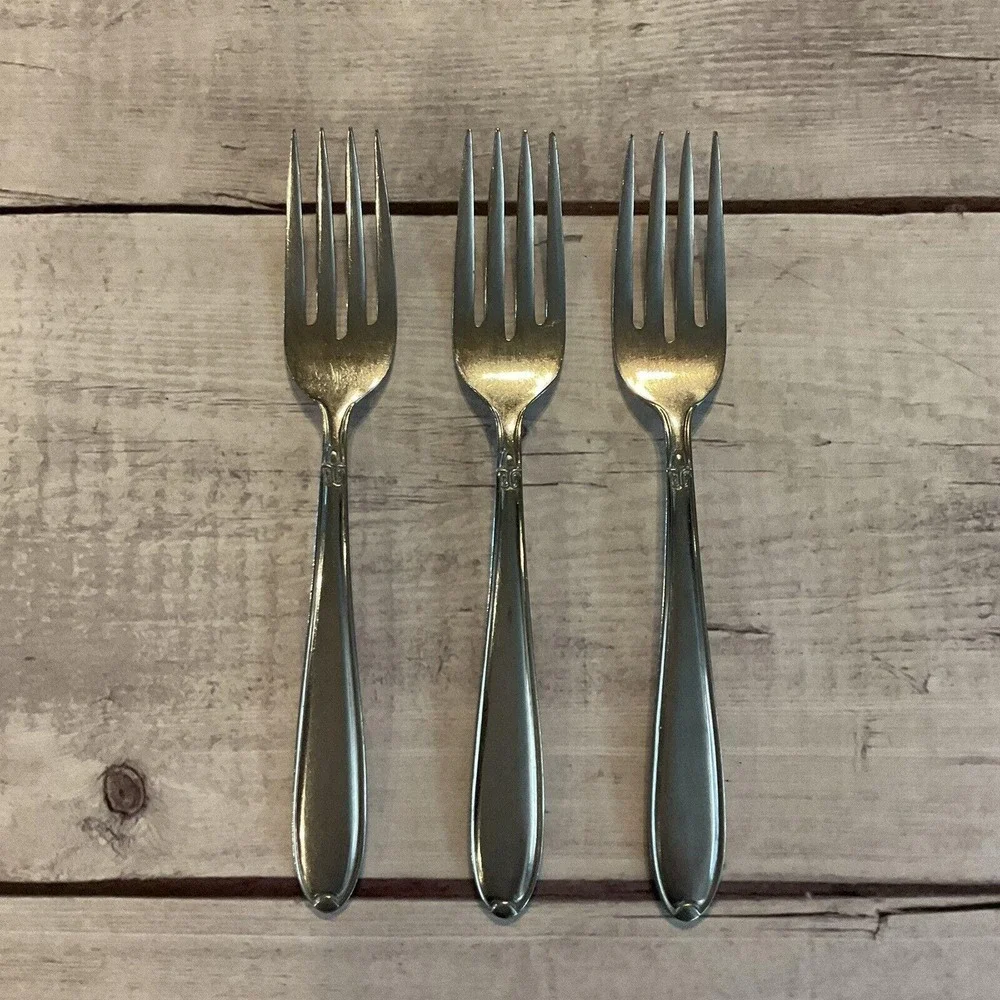 Stanley Roberts Wm Rogers DREAM Rose Stainless Flatware 3 Dinner Forks